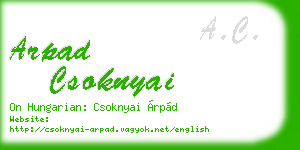 arpad csoknyai business card